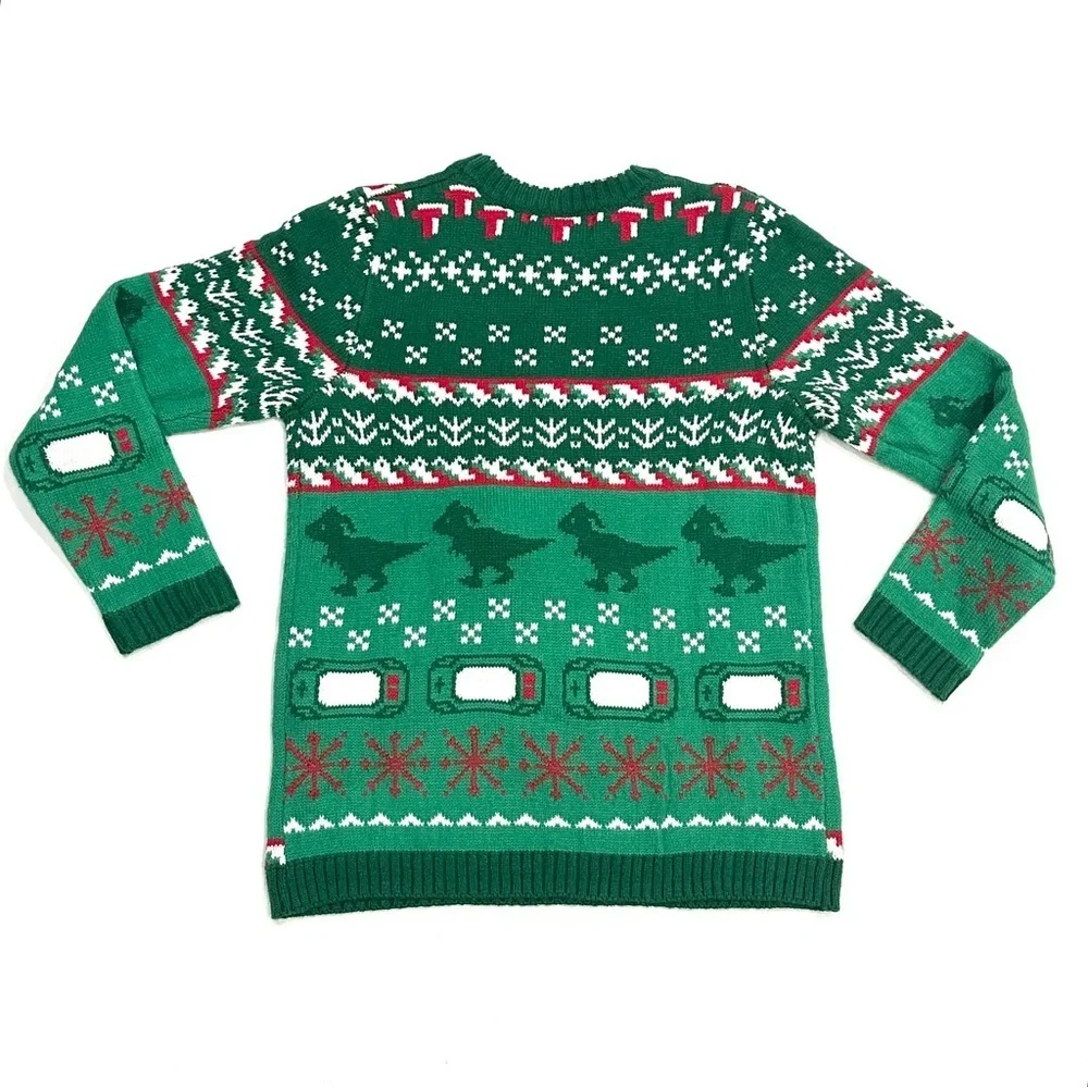 33 Degrees Dinosaur Presents First Gaming Later Child Ugly Christmas Sweater